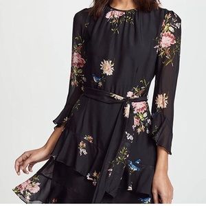 Joie black floral dress